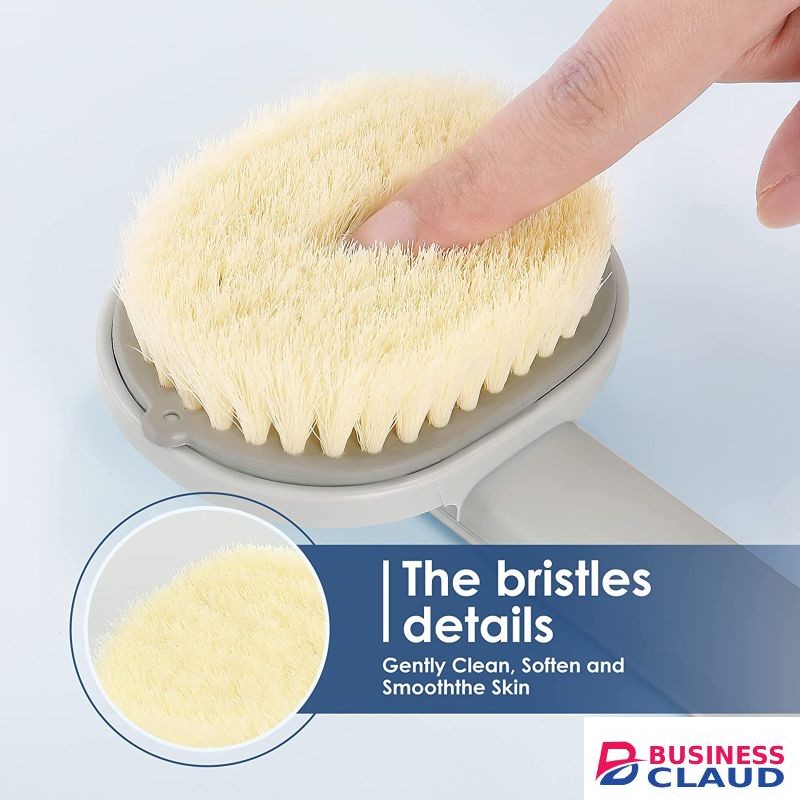 Shower Brush, Bristle Bath Brush, Back Scrubber, Body Exfoliator For Bath Or Dry Brush