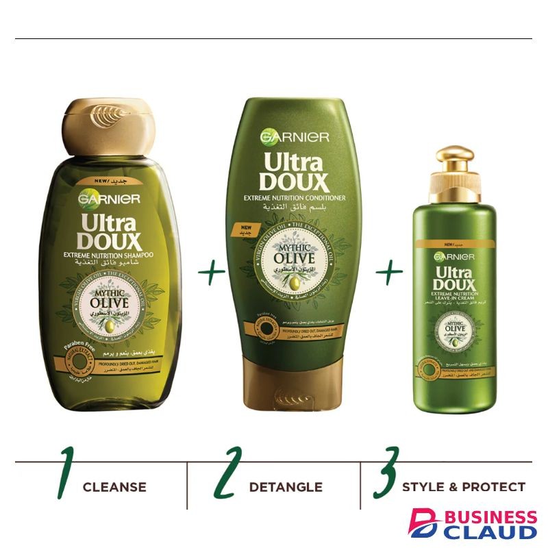 Garnier Ultra Doux Lightweight Nutrition Leave-in Cream With Mythic Olive - Deeply Nourishes With No Weigh Down For Dry Hair 200ml