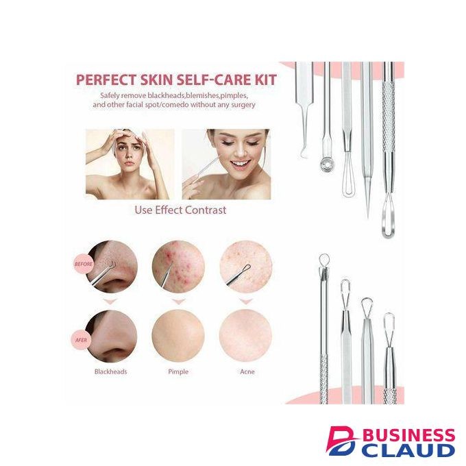 4pcs Facial Acne Blackhead Remover Needles Kit Extractor