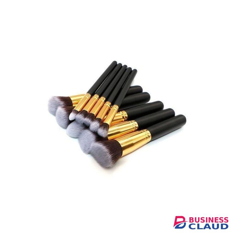 SXCHEN 10 Pcs Professional Makeup Brush Set Practical Beauty Tools Black Gold
