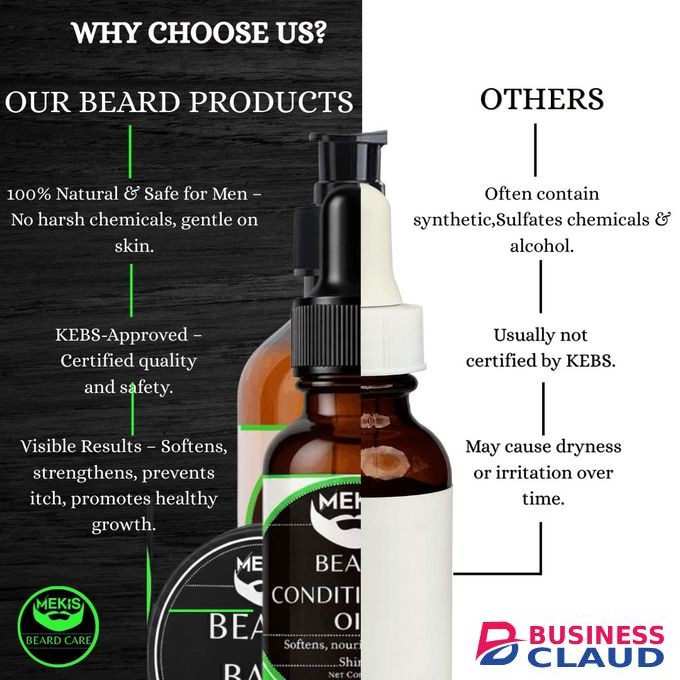 Beard Conditioning Oil + Balm (No Comb) - Reduces dryness, beard itch, and flakes