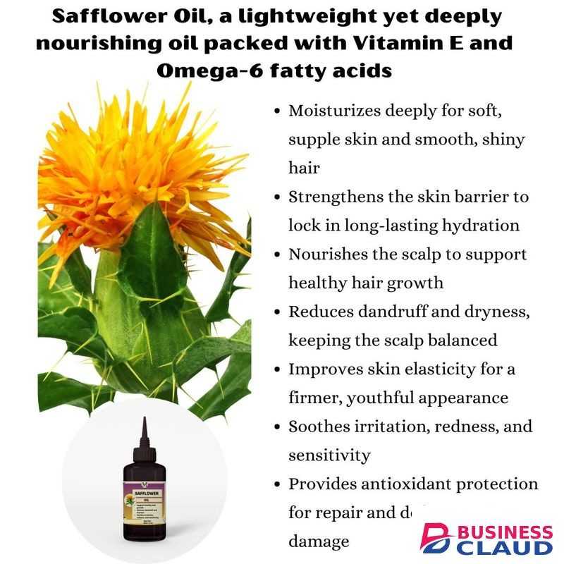 Mekis Safflower Oil -Lightweight,Moisturizes,Strengthens & Nourishes hair & Skin