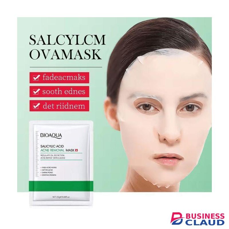 BIOAQUA 8 Pieces Acne Treatment Salicylic Acid Kit Face Salicylic Cleanser +Salicylic Essence Serum + 5 Pieces Face Mask-Salicylic 20g Cream