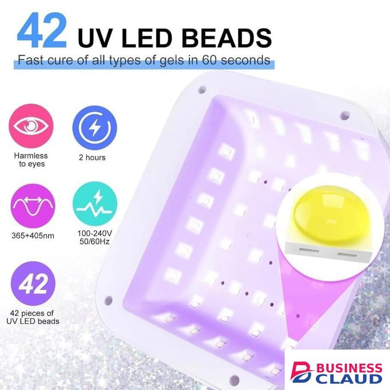 Rechargeable 42-LED UV Nail Lamp – Dual Light Source & Smart Sensor