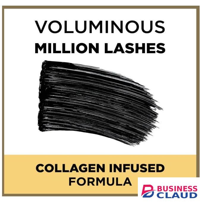 L'Oréal Voluminous Million Lashes Mascara, Volumizing Collagen Infused Eye Makeup, Amplifying Mascara Brush, Washable - Black
