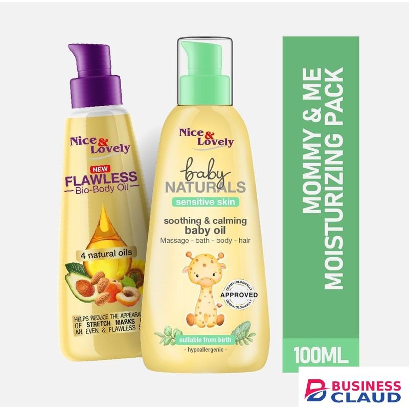 Nice & Lovely Mommy & Me Moisturizing Pack: Body Oil 100ml + Baby Oil 100ml (Pack of 2)