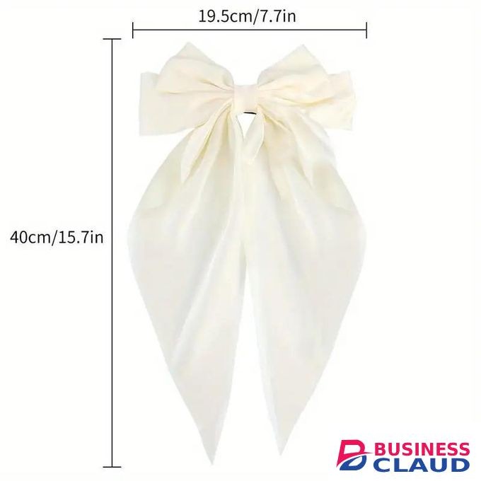 Bouc ruban clip cheveux - blanc
