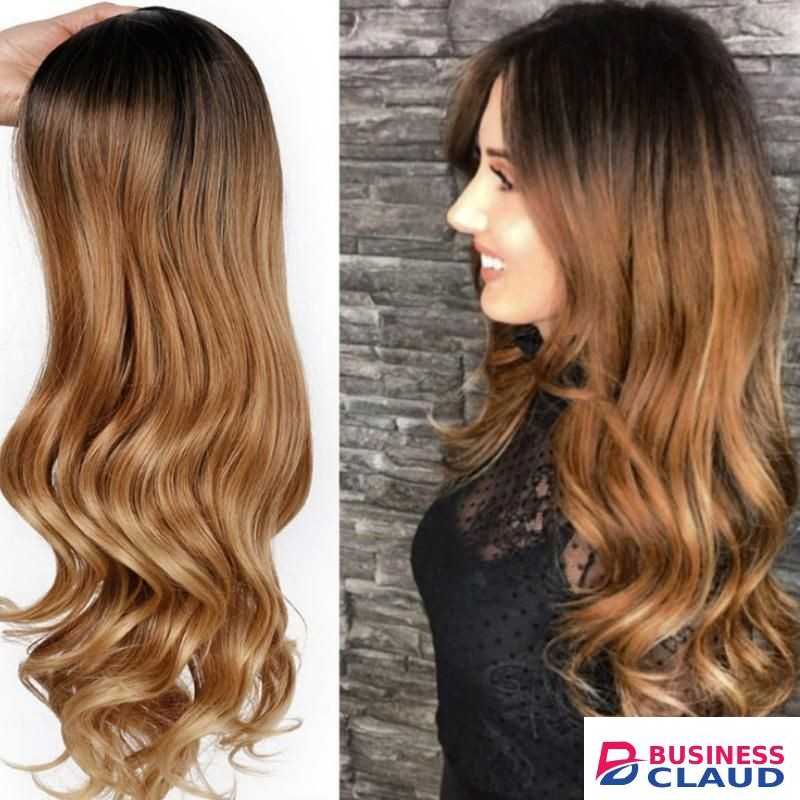 SXCHEN Middle-Parted Long Curly Hair, Fluffy Big Wave Gradient
