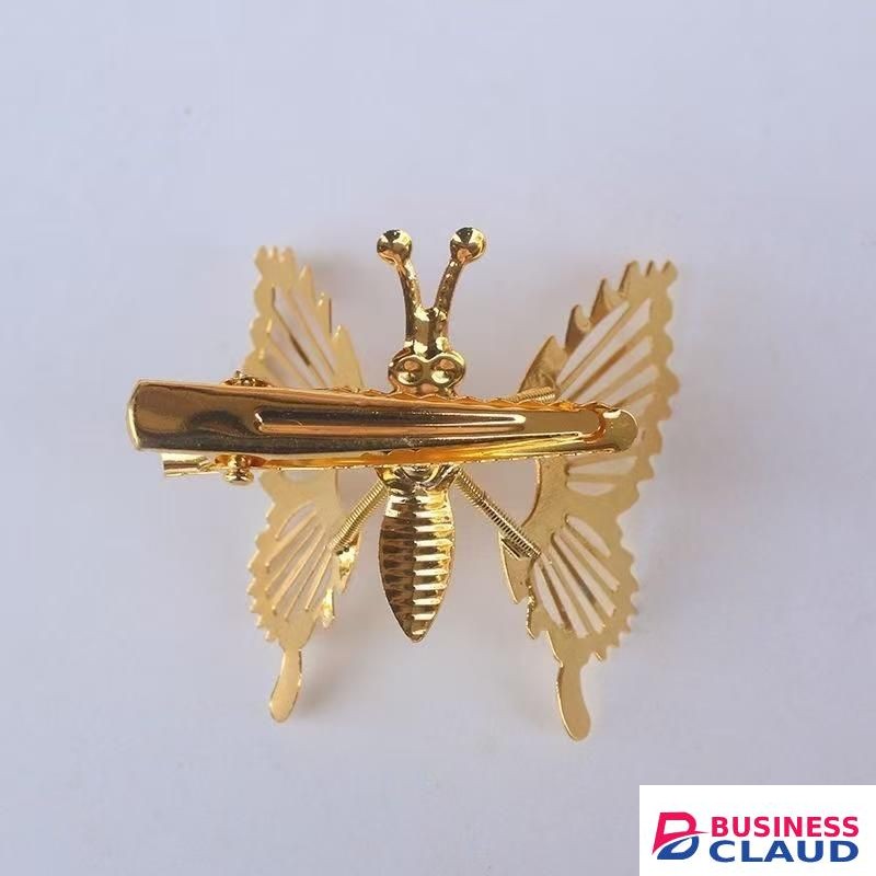 Blond Butterfly hairpin with Wings Can Flutter.