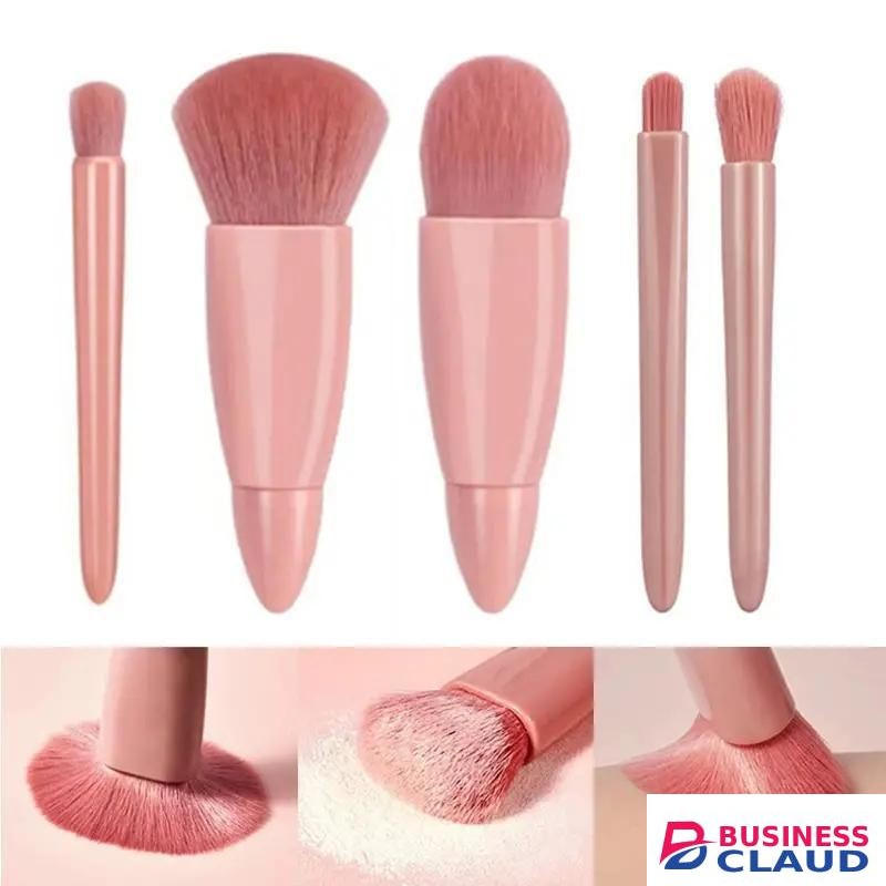 5pcs Travel Size Makeup Brushes Set Mini Makeup Brushes, Small Complete Function Cosmetic Brushes Kit With Case And Mirror Perfe