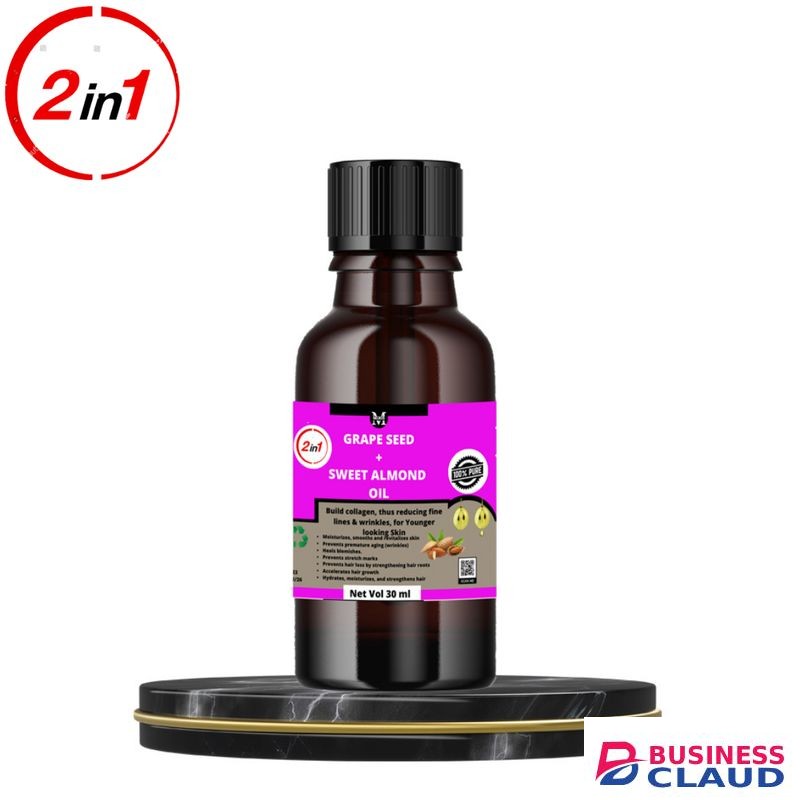 Mekis Grapeseed &Sweet Almond Oil-30Ml,For Dull &Uneven Skin Tone,
