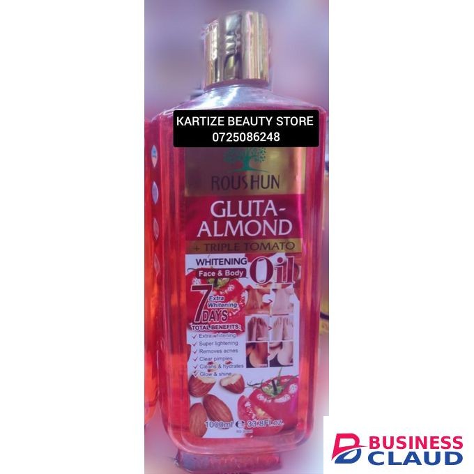 Roushun Best gluta almond triple tomato whitening face and body oil 1000ml