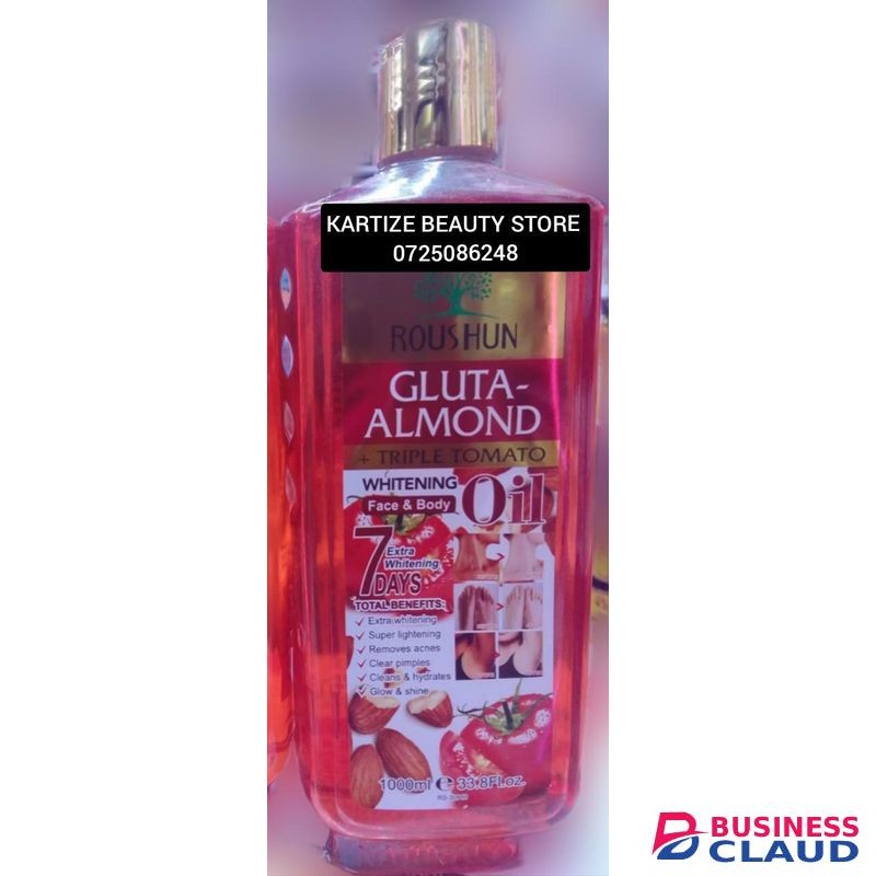 Roushun Best gluta almond triple tomato whitening face and body oil 1000ml