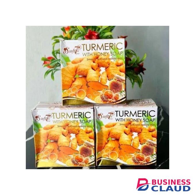 S Soft 3pcs Tumeric Soap With Honey Soap as pictue