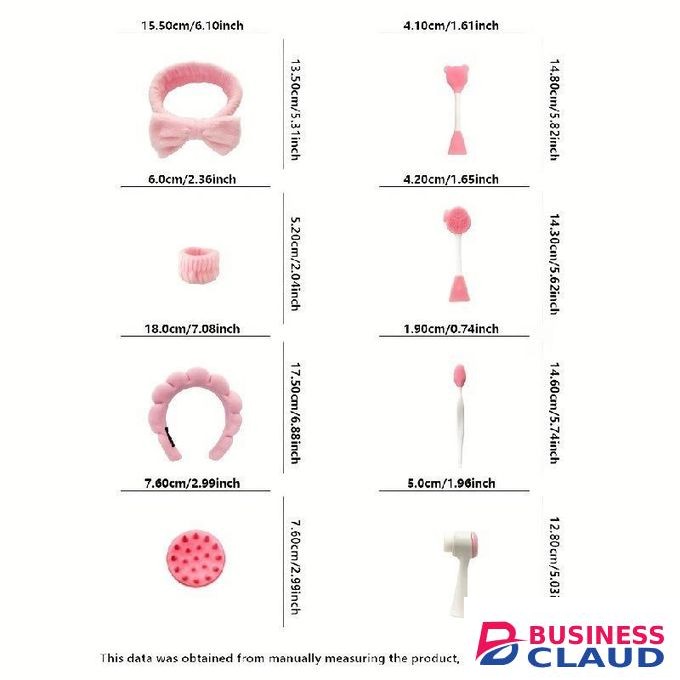 9Pcs beauty makeup set makeup kit including four-piece headband set face wash and massage tools