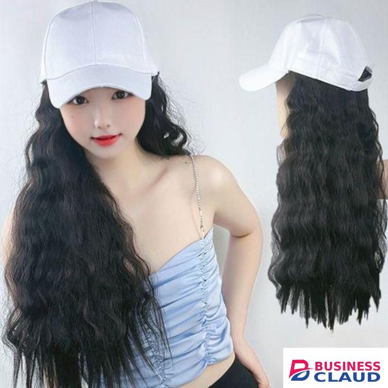 SXCHEN Women's Black Curly Hair With Hat Is Convenient And Fashionable