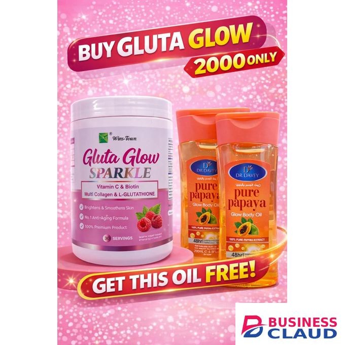 Gluta Glow Sparkle + FREE Dr Davey Pure Papaya Body Oil (200ml)
