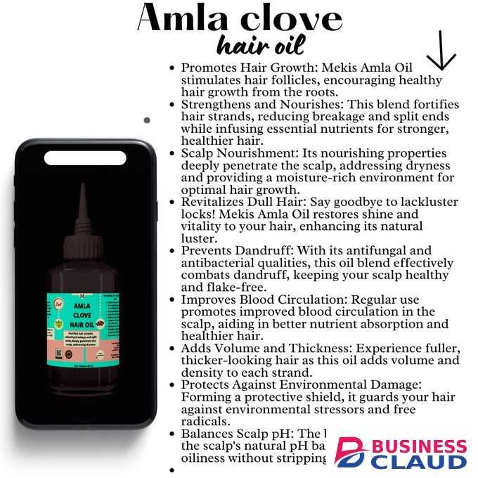 Mekis Amla Clove Hair Oil - Stimulates Hair Growth, Strengthens strands, Reducing thinning and promoting volume.