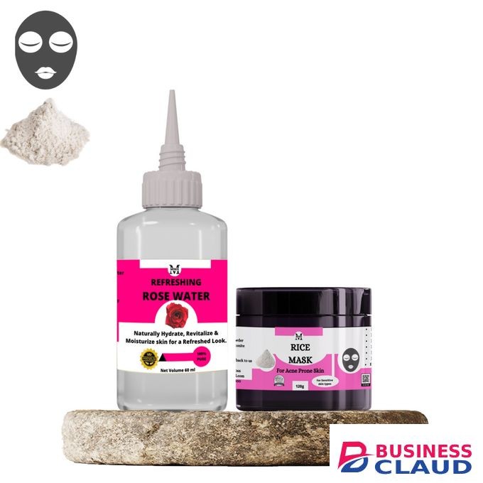 Mekis Rejuvenating Rice Mask & Rose Water - Remove Dead Skin,Control Acne & Reduce Excess Sebum
