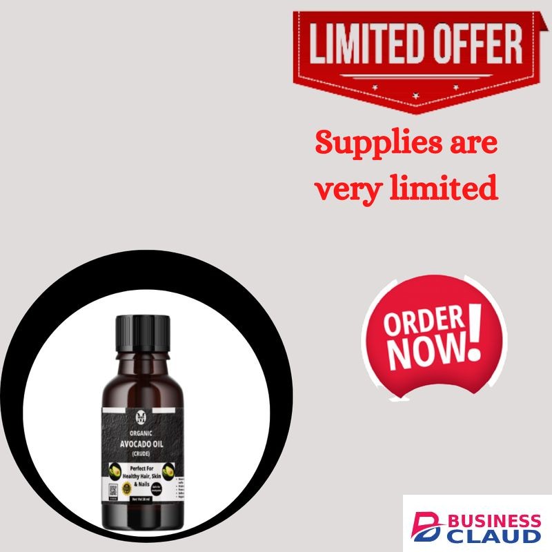 Mekis 100% Avocado Oil(Crude)-30ml,Support Softer,Smoother Skin, Hair Growth & Collagen Production