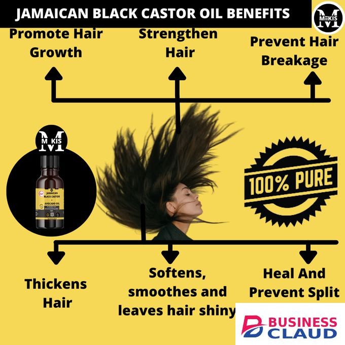 Mekis Jamaican Black Castor+AvocadoOil-30ml.Boost Hair Growth,Nourishes&LessHair Breakage,Heal Split Ends
