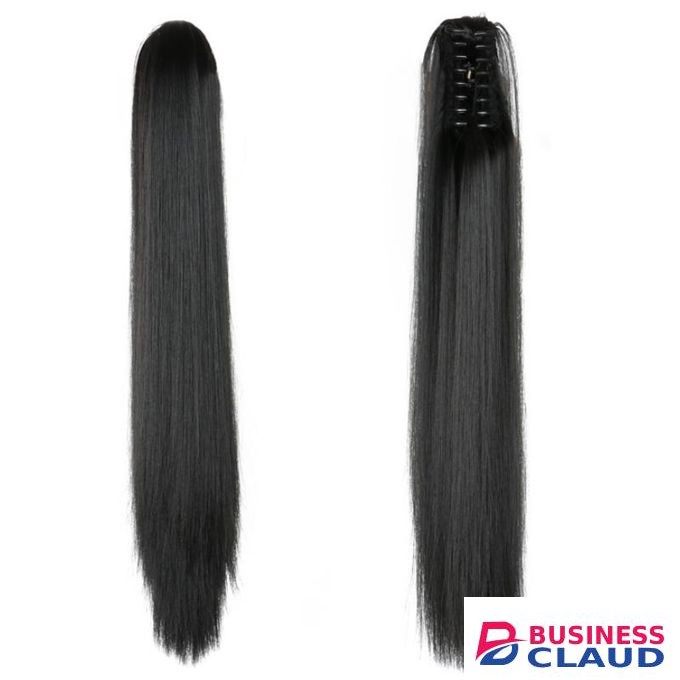 SXCHEN Women's Clip-On Black Ponytail With Long Straight Natural Hair