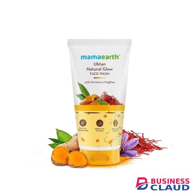 Mama Earth Ubtan Natural Glow Face Wash with Turmeric & Saffron, Gentle Daily Cleanser with Walnut Beads, Refreshing & smooth Skin