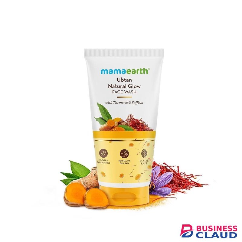 Mama Earth Ubtan Natural Glow Face Wash with Turmeric & Saffron, Gentle Daily Cleanser with Walnut Beads, Refreshing & smooth Skin