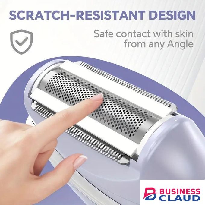Compact Electric Shaver for Women, Cordless Hair Removal with Detachable Head, Stainless Steel Blades, Ideal for Legs, Underarms and Bikini Area - Purple