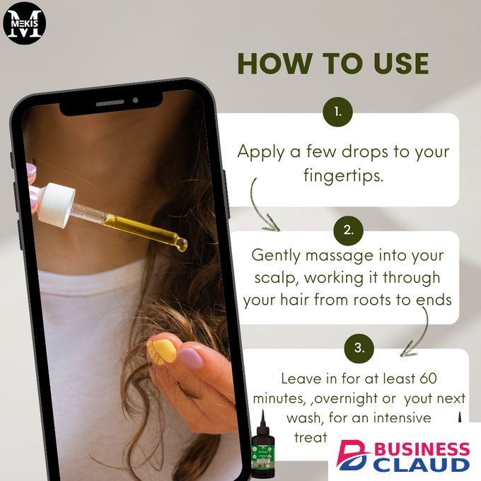 Mekis Amla + Rosemary Oil + Peppermint Oils-Stimulate hair follicles, promote hair growth, and reduce hair fall.