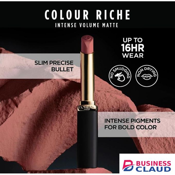 L'Oréal Color Riche Volume Intense Matte Lipstick - 336 Rouge Avant Guarde, Lasts for up to 16hr Infused with Hyaluronic acid, Lips Look Fuller all day long