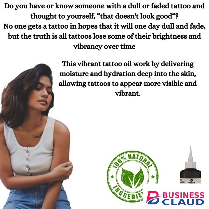 Mekis Vibrant Tattoo Oil -60ml,Moisturizing & Enhancing Tattoo Oil