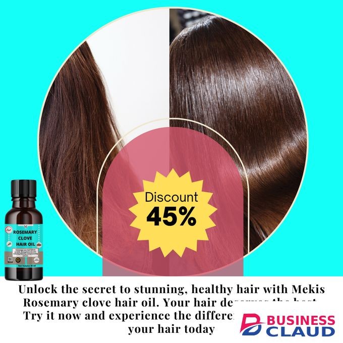 Mekis Rosemary Clove Hair Oil - Encourage new hair follicle growth, Strengthens strands, Reducing thinning and promoting volume.