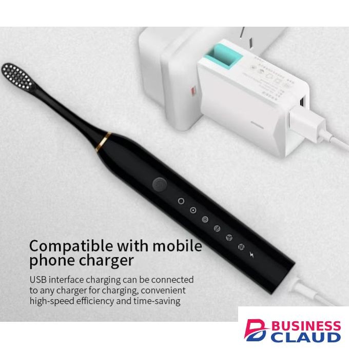 Hifinit Electric Toothbrush Four brush head electric toothbrush set for High-Frequency Sonic Vibrationefficient cleaningIPX7 Waterproof - White New Year