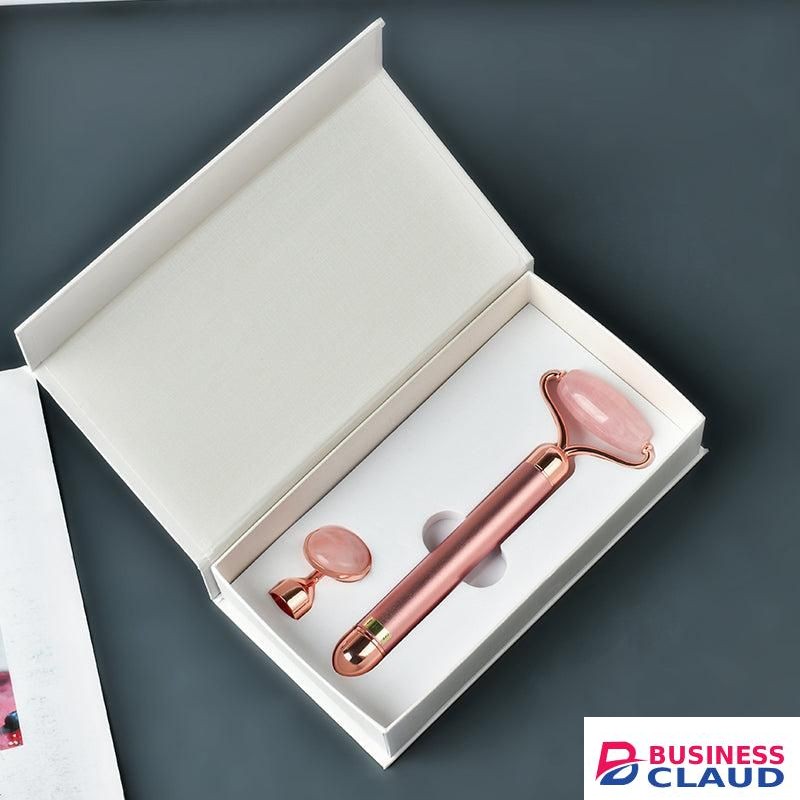 3-IN-1 Electric Jade Roller 3D Roller Facial Roller & Face Massager, Rose Quartz
