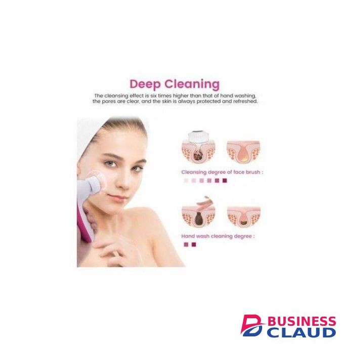 5in 1 Electric Facial massager Cleansing Brush Face for Deep Cleansing Gentle Exfoliating Removing Blackhead Massaging