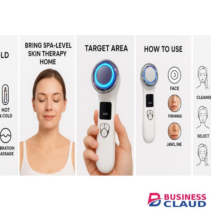 EMS Hot and Cold Photon Facial Beauty Device- Lifting, Firming, LED Therapy, Skin Tightening, Deep Clean, Anti Acne