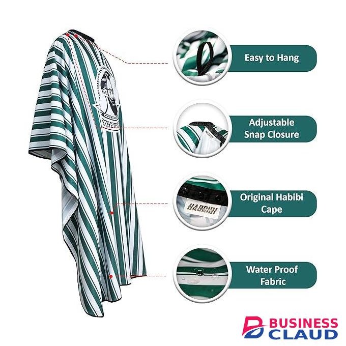 Salon Barber Poncho for Men and Women Hairdressing Waterproof,Snap-on Apron Barber Poncho for Adults 65x55 inches - Professional and Home Use