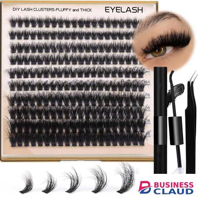 Lash Extensions Kit Single Cluster False Eyelashes 200pcs Lash Clusters D Curl 10-18mm