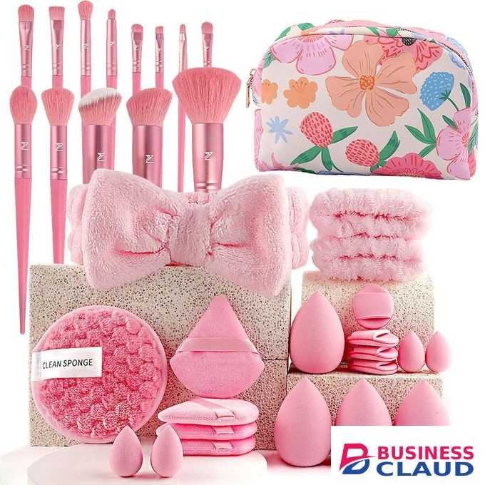 34PC beauty tool combination set face wash and makeup complete set