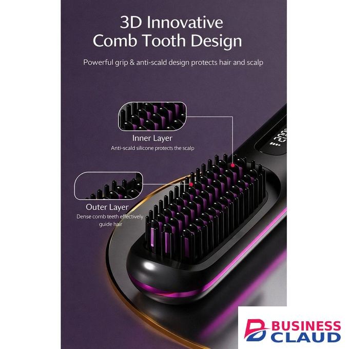 Electric Hot Comb Hair Straightener For Women, Anti-Scald, USB Rechargeable,Negative ion hair care design,Three temperature settings,Three temperature settings,Essential oil hair care design.