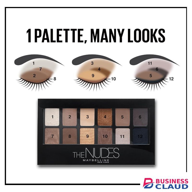 Maybelline Eye Shadow Palette, With Metallic Finish And Natural Ingredients, Easy To Apply, Full Coverage, Versatile, Unisex - The Nudes