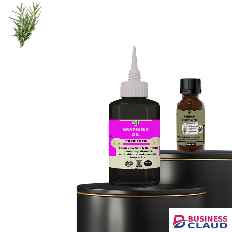 Mekis Rosemary Essential Oil (15ml)& Grape Seed Carrier Oil(120ml)