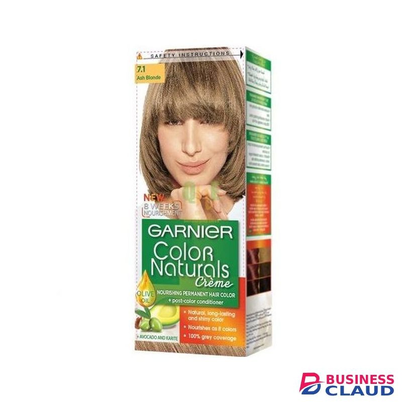 Garnier Color Naturals Fr/gb/ar 7.1 (Ash Blonde) Nourishing Permanent Hair Color With 20% Nourishing Conditioner - 110ml