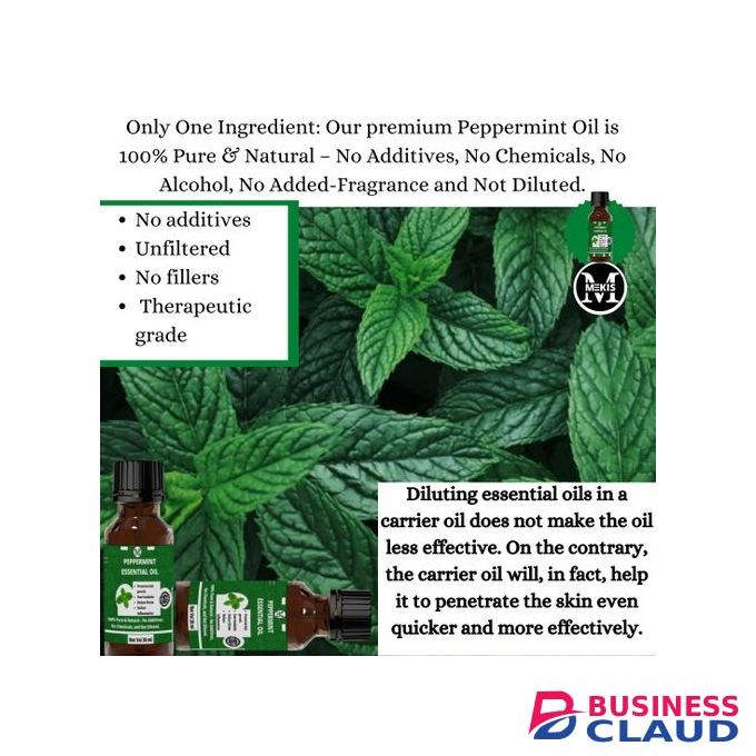 Mekis Peppermint Essential Oil(15ml) & Avocado Carrier Oil (120ml)
