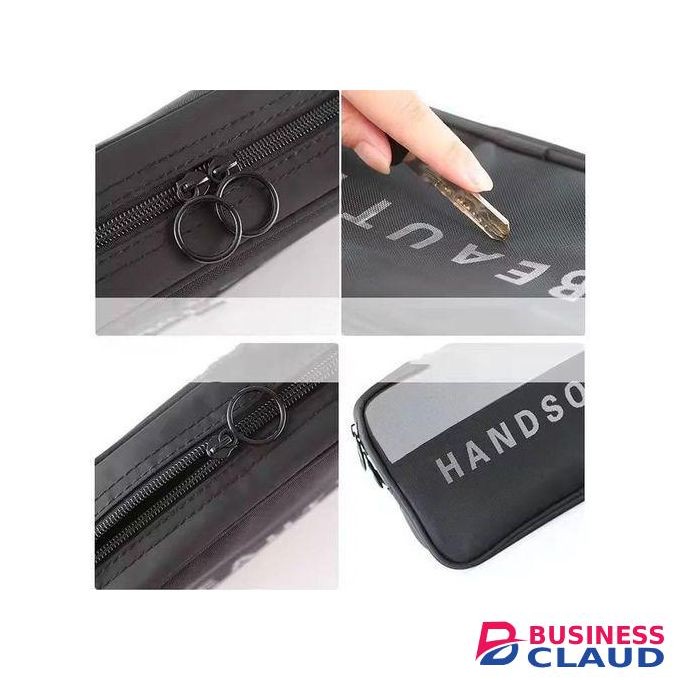 White Label 3Pcs Cosmetic And Toiletry Organizer Bag - Black