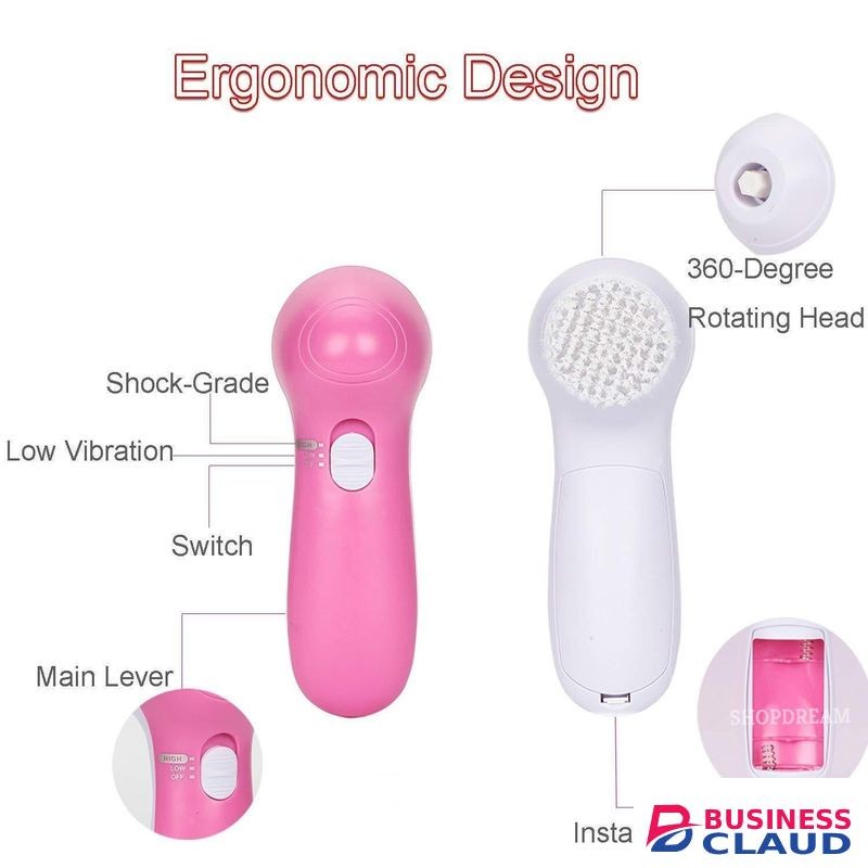 Shopdream® 5-in-1 Facial Massage & Cleansing Machine Spin Brush, Exfoliator & Beauty Massager