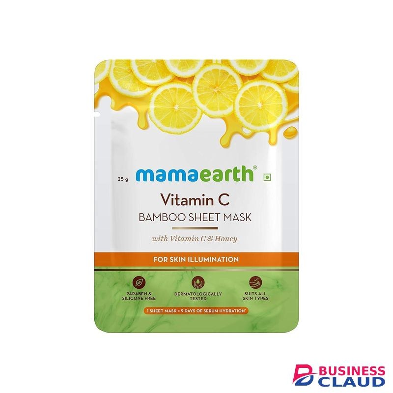 Mama Earth Vitamin C Bamboo Sheet Mask with Vitamin C & Honey for Skin Illumination, Dryness