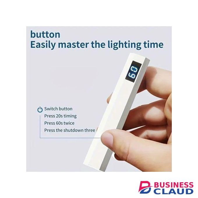 DIY Mini Handheld Gel Nail Polish Curing Lamp With Digital Display - White