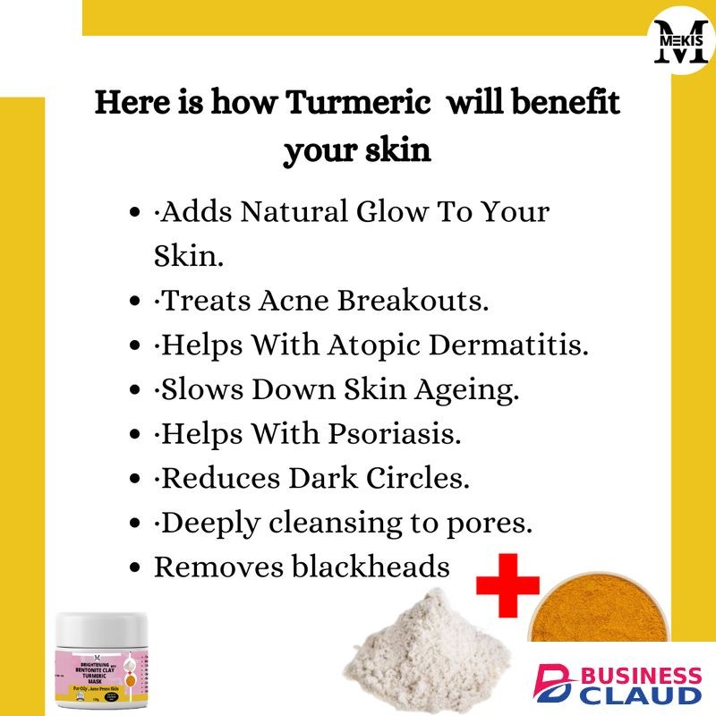 Mekis Brightening Bentonite Clay With Turmeric -120g,For Oily Skin